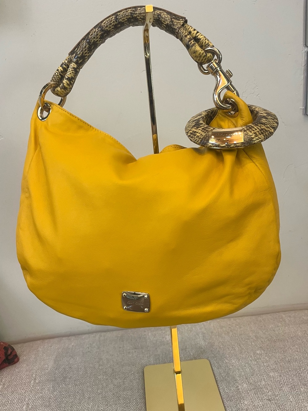 Jimmy Choo Sky Bangle Hobo bag Yellow